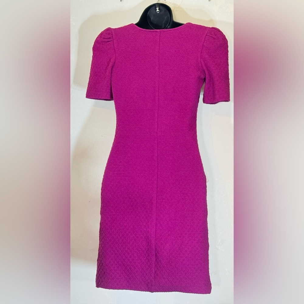 Betsey Johnson Pinup Sweetheart Neck Bodycon Mini Dress - Magenta | S - Picture 11 of 13